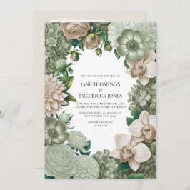 Invitación Desert Sage, Aloe Mist & Sandstone Beige Wedding