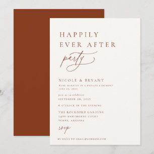 Invitación Desert Siena feliz por siempre tras Fiesta