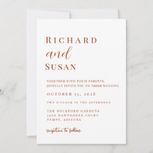 Invitación Desert Sienna Boda Minimalista moderna