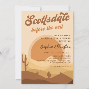 Invitación Desert Sunset Scottsdale Bachelorette Itinerario E