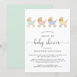 Invitación Desfile De Carritos Retro Cute Impulsado Por Baby