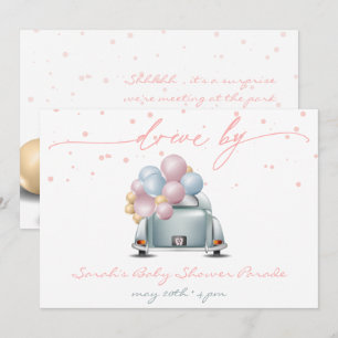 Invitación Desfile de celebración de Baby Shower rosa sorpres