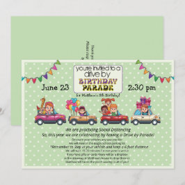 Invitación Desfile de Conducción por Cumpleaños para Niños