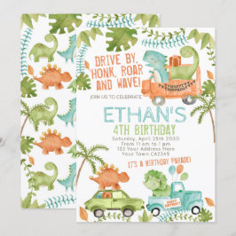 Invitación Desfile de cumpleaños de Dinosaur