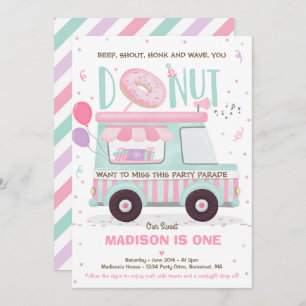 Invitación Desfile De Cumpleaños De Donut Party