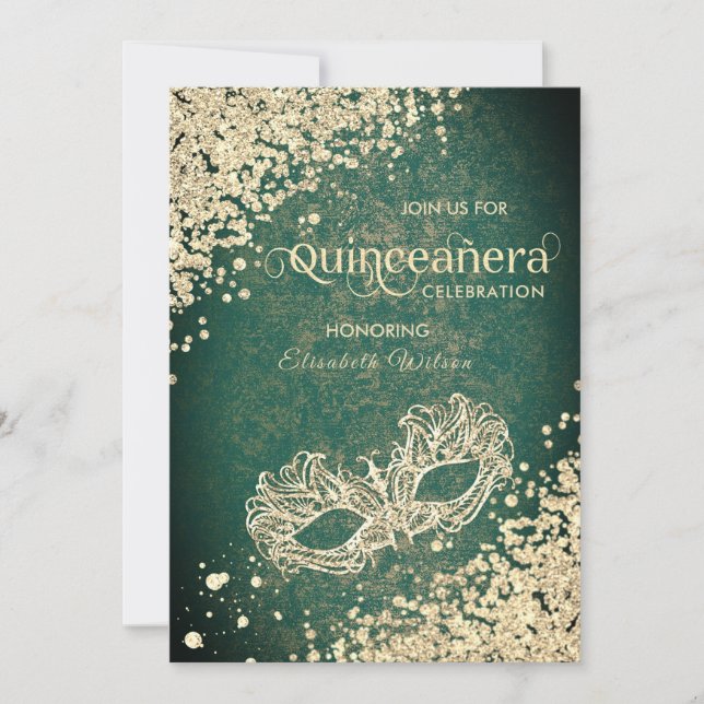 Invitación Desfile de diamantes de lujo Quinceañera Invitació (Anverso)