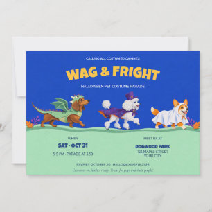 Invitación Desfile de disfraces de mascotas de Halloween Wag 