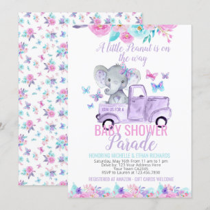 Invitación Desfile de Elephant Baby Shower