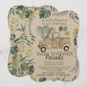 Invitación Desfile de Elephant Baby Shower