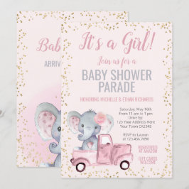 Invitación Desfile de Elephant Baby Shower