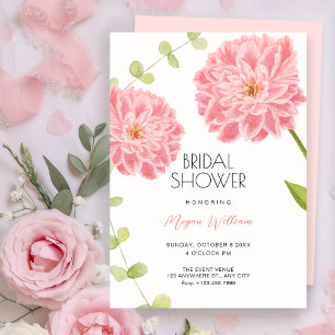 Invitación Desfile de flores rosadas en la ducha de la novia 