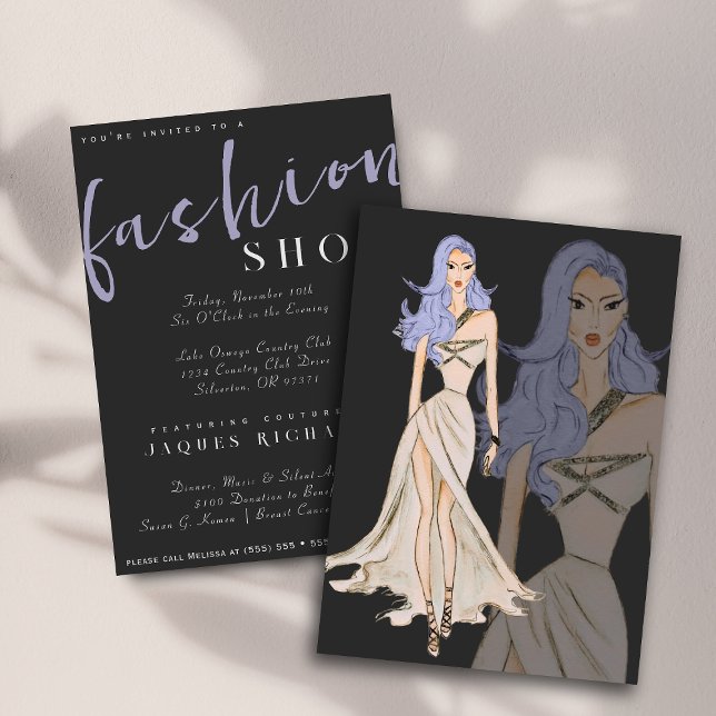 Invitación Desfile de moda de alta costura Vogue acuarela (Subido por el creador)