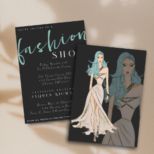Invitación Desfile de moda de alta costura Vogue acuarela