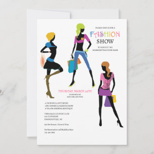 Invitación Desfile de Moda de Chicas Mod
