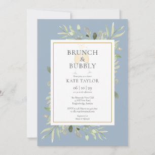 Invitación Desfile Nupcial de Brunch Espumoso con Verde Oliva