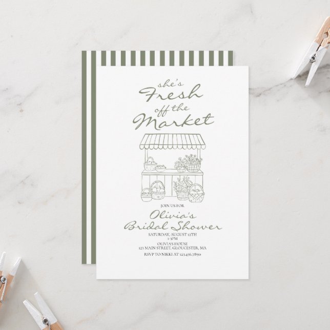 Invitación Desfile Nupcial Fresco del Mercado (Anverso/Reverso In Situ)