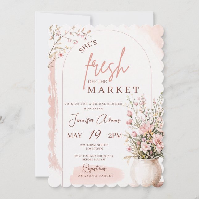 Invitación Desfile Nupcial Fresco del Mercado (Anverso)