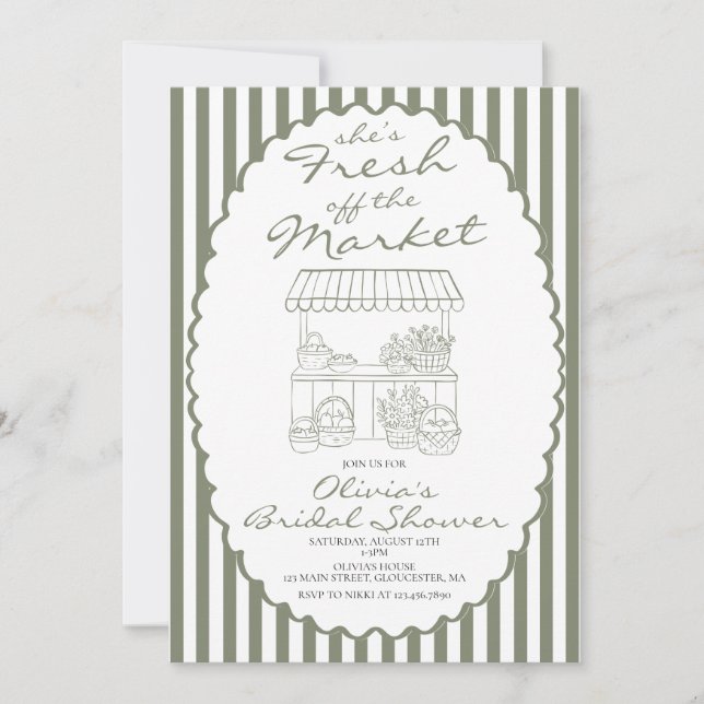 Invitación Desfile Nupcial Fresco del Mercado (Anverso)