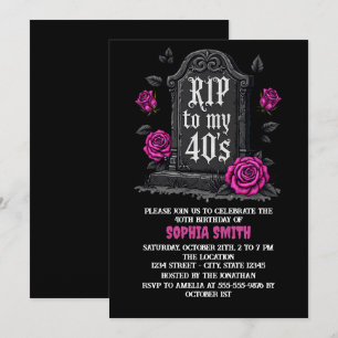 Invitación Desgarra a Cumpleaños 40 Gothic