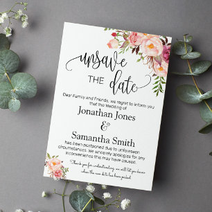 Invitación Desguardar las fechas boda fecha cambio de floral