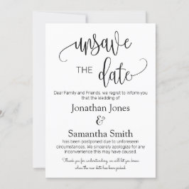Invitación Desguardar las fechas cambio de fecha boda minimal