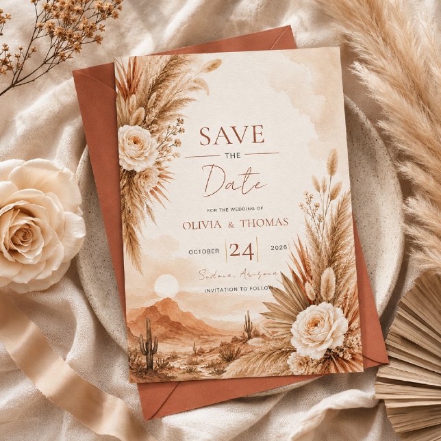 Invitación Desierto Atardecer Boho Salva la Fecha (Subido por el creador)