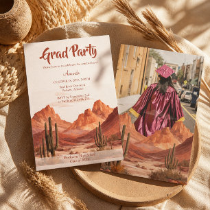 Invitación Desierto Boho Montaña Graduación Suroeste
