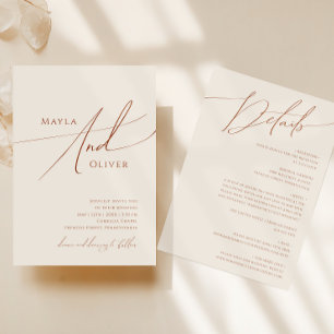 Invitación Desierto caprichoso   Beige All In One Boda