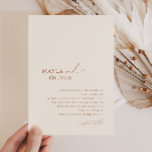 Invitación Desierto caprichoso | Boda beige<br><div class="desc">Este maravilloso desierto | la invitación a bodas beige es perfecta para su sencillo boda rústico de tonos beige y terracota. La paleta de colores neutros de la tierra boho es vintage en el suroeste con un toque retro moderno. El guión es una delicada caligrafía escrita a mano minimalista que...</div>