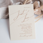 Invitación Desierto caprichoso | Boda Beige Just Love<br><div class="desc">Este maravilloso desierto | la invitación a la boda beige just love es perfecta para tu sencillo boda rústico de tonos beige y terracota. La paleta de colores neutros de la tierra boho es vintage en el suroeste con un toque retro moderno. El guión es una delicada caligrafía escrita a...</div>