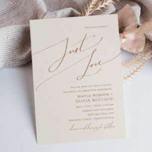 Invitación Desierto caprichoso   Boda Beige Just Love