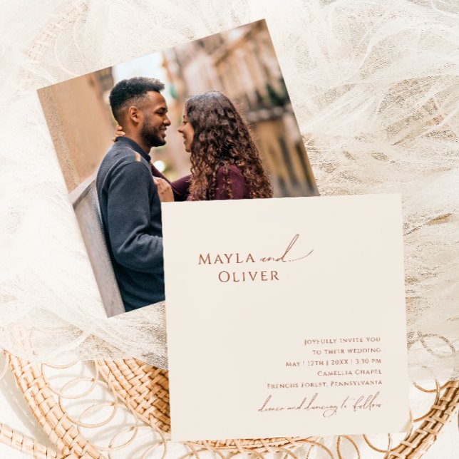 Invitación Desierto caprichoso | Boda de Beige Photo Square (Subido por el creador)