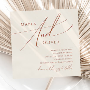 Invitación Desierto caprichoso   Boda de la plaza Beige