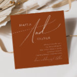 Invitación Desierto caprichoso | Boda de Terracotta Square<br><div class="desc">Este maravilloso desierto | la invitación a la boda cuadrada de terracota es perfecta para su sencillo boda rústico de tonos beige y terracota. La paleta de colores neutros de la tierra boho es vintage en el suroeste con un toque retro moderno. El guión es una delicada caligrafía escrita a...</div>