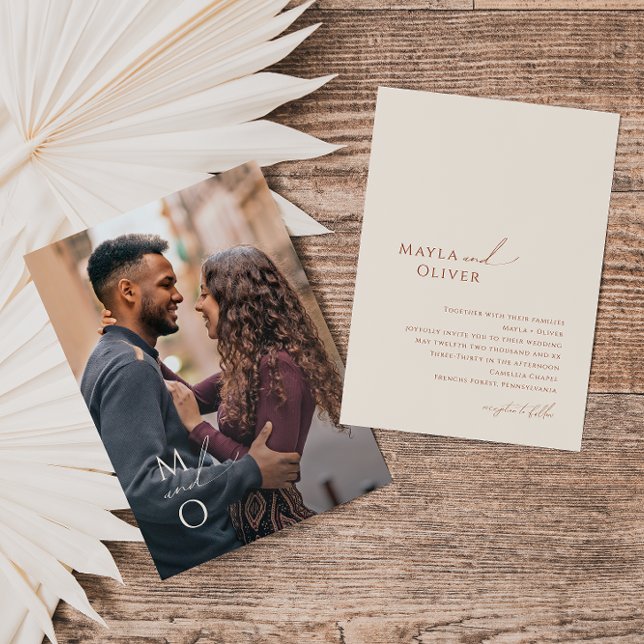 Invitación Desierto caprichoso | Boda fotográfico de monogram (Subido por el creador)