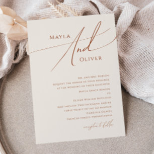 Invitación Desierto caprichoso   Boda tradicional beige