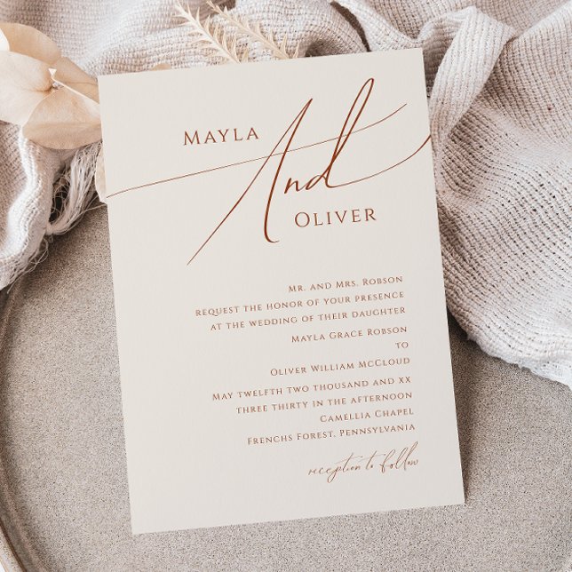 Invitación Desierto caprichoso | Boda tradicional beige (Subido por el creador)