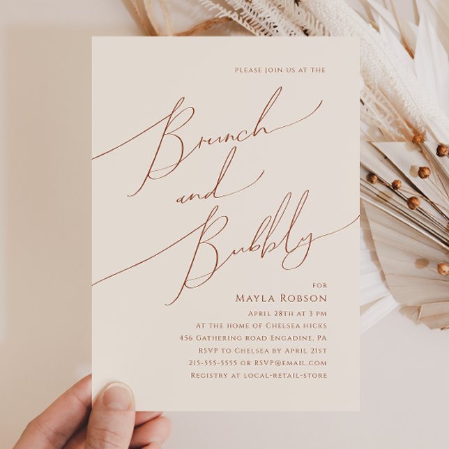 Invitación Desierto caprichoso | Brunch beige y burbuja (Subido por el creador)