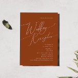 Invitación Desierto caprichoso | Recepción de boda de Terraco<br><div class="desc">Este maravilloso desierto | la invitación a la boda de terracota es perfecta para su sencilla recepción rústica en tonos beige y terracota. La paleta de colores neutros de la tierra boho es vintage en el suroeste con un toque retro moderno. El guión es una delicada caligrafía escrita a mano...</div>
