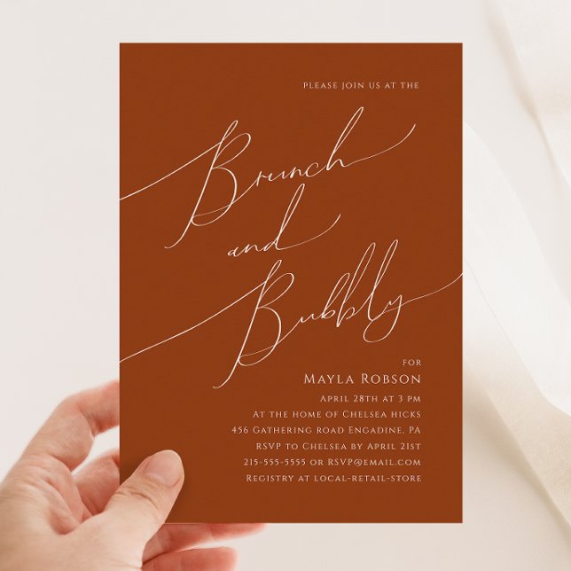 Invitación Desierto caprichoso | Terracota Brunch y Bubbly (Subido por el creador)
