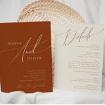 Invitación Desierto caprichoso | Terracota Todo En Un Boda<br><div class="desc">Este maravilloso desierto | terracota todo en una sola invitación es perfecto para su sencillo rústico boda de tonos beige y terracota. La paleta de colores neutros de la tierra boho es vintage en el suroeste con un toque retro moderno. El guión es una delicada caligrafía escrita a mano minimalista...</div>