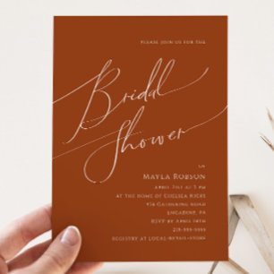 Invitación Desierto caprichoso   Terracotta Bridal Shower
