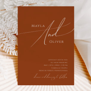 Invitación Desierto caprichoso Terracotta Casual Boda