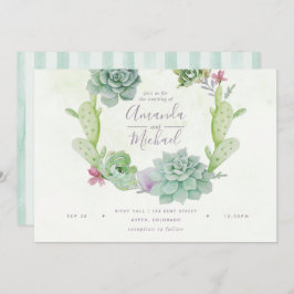 Invitación Desierto de acuarela Cactus Suculento Boda