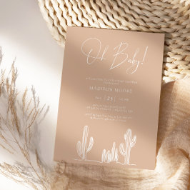 Invitación Desierto de arte de la línea de cactus de Baby Sho
