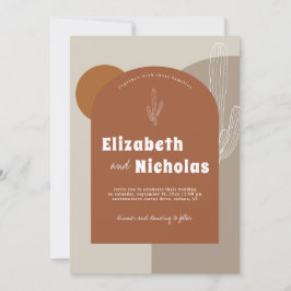 Invitación Desierto de Boho mínimo moderno | Terra Cotta