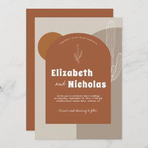 Invitación Desierto de Boho mínimo moderno   Terra Cotta
