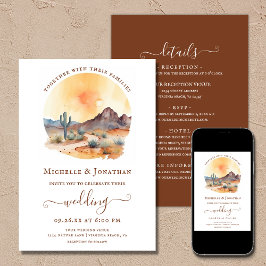 Invitación Desierto de color de agua del sudoeste todo en un