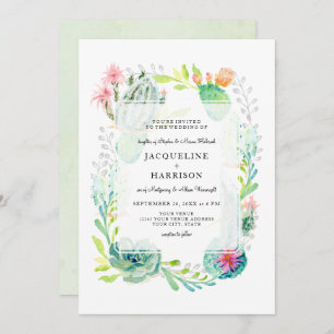 Invitación Desierto de color de agua simple moderno Cactus Ar