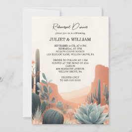 Invitación Desierto de hojas de boho Cacti Suculento ensayo C